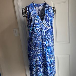 EUC Lilly Pulitzer Emile Dress Iris Blue Zanzibar Zoo Sz M
